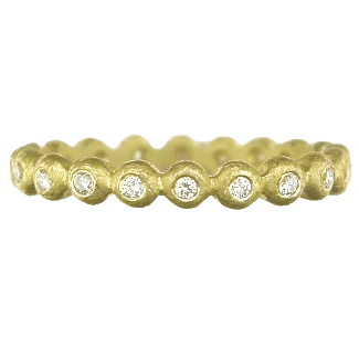 Tiny bubbles ring with 20 diamonds, 0.20 cttw by Fringe Gallery studio jeweler Barbara Heinrich