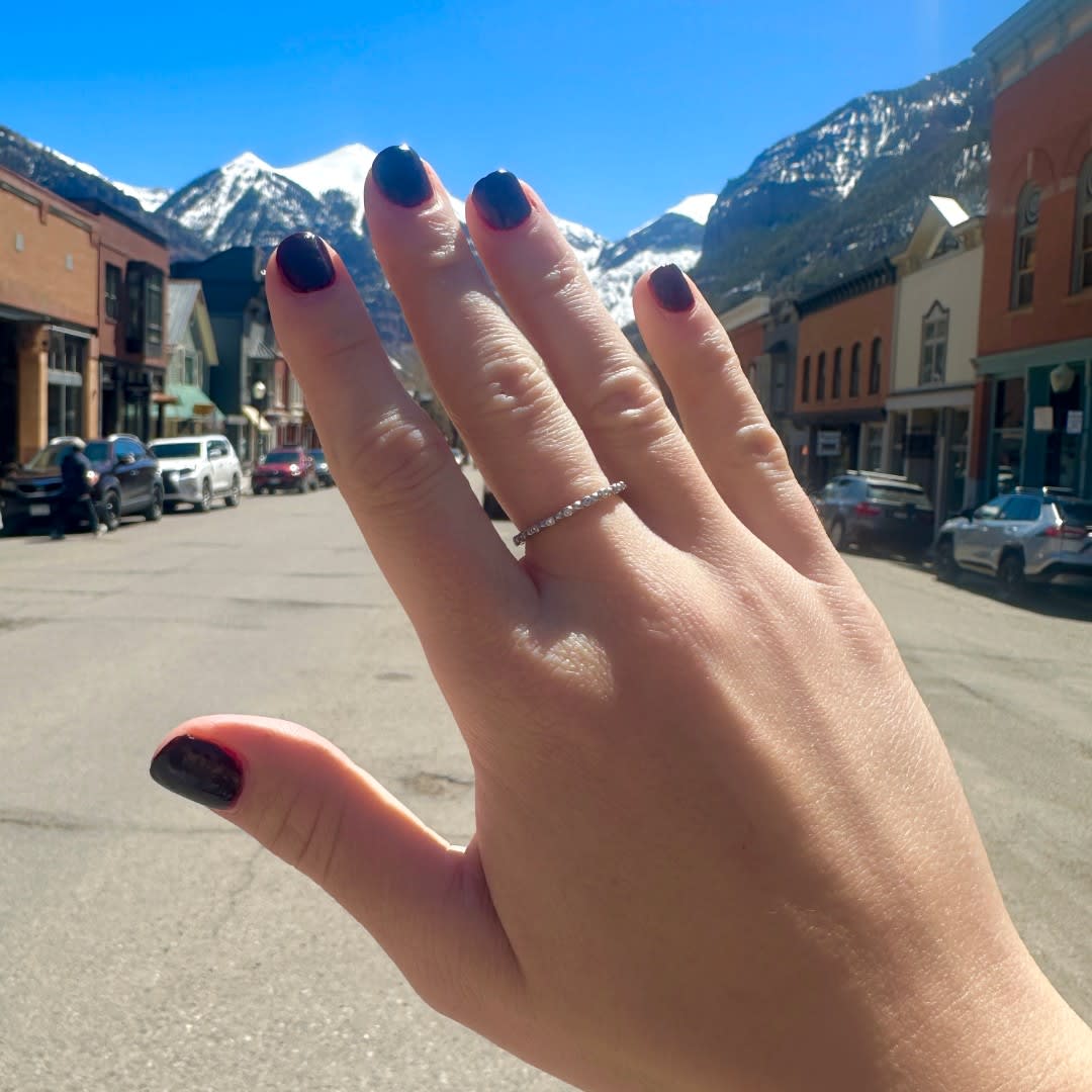 Pins & Needles Platinum Ring w/ Diamonds by Fringe Gallery studio jeweler Barbara Heinrich
