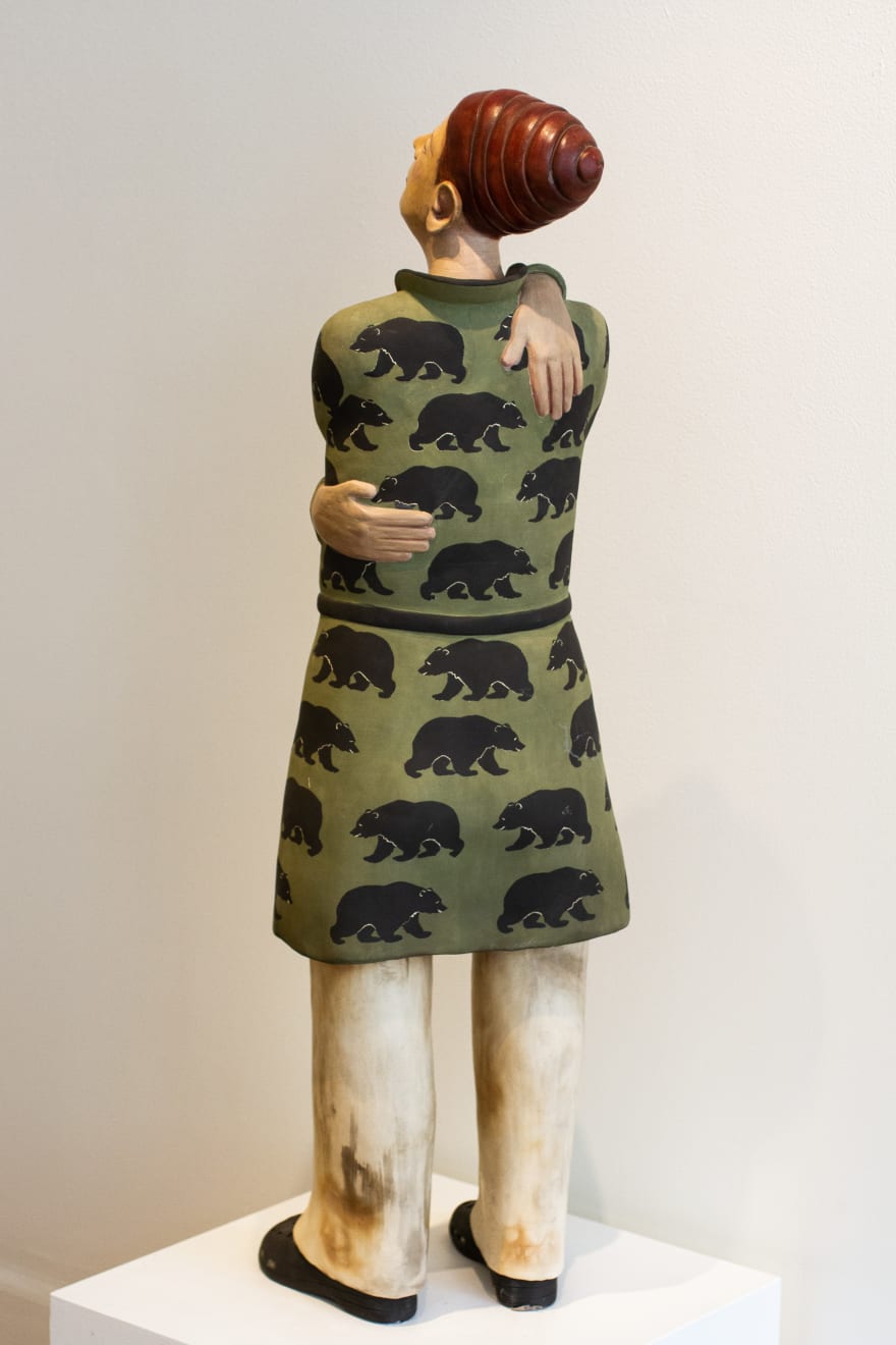 Ceramic sculpture of a woman by Fringe Gallery artist Julie McNair