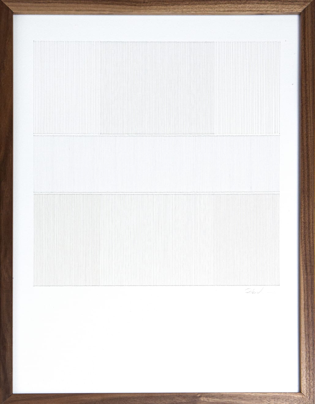 Framed white thread on paper work by Fringe Gallery artist Rebecca Messier