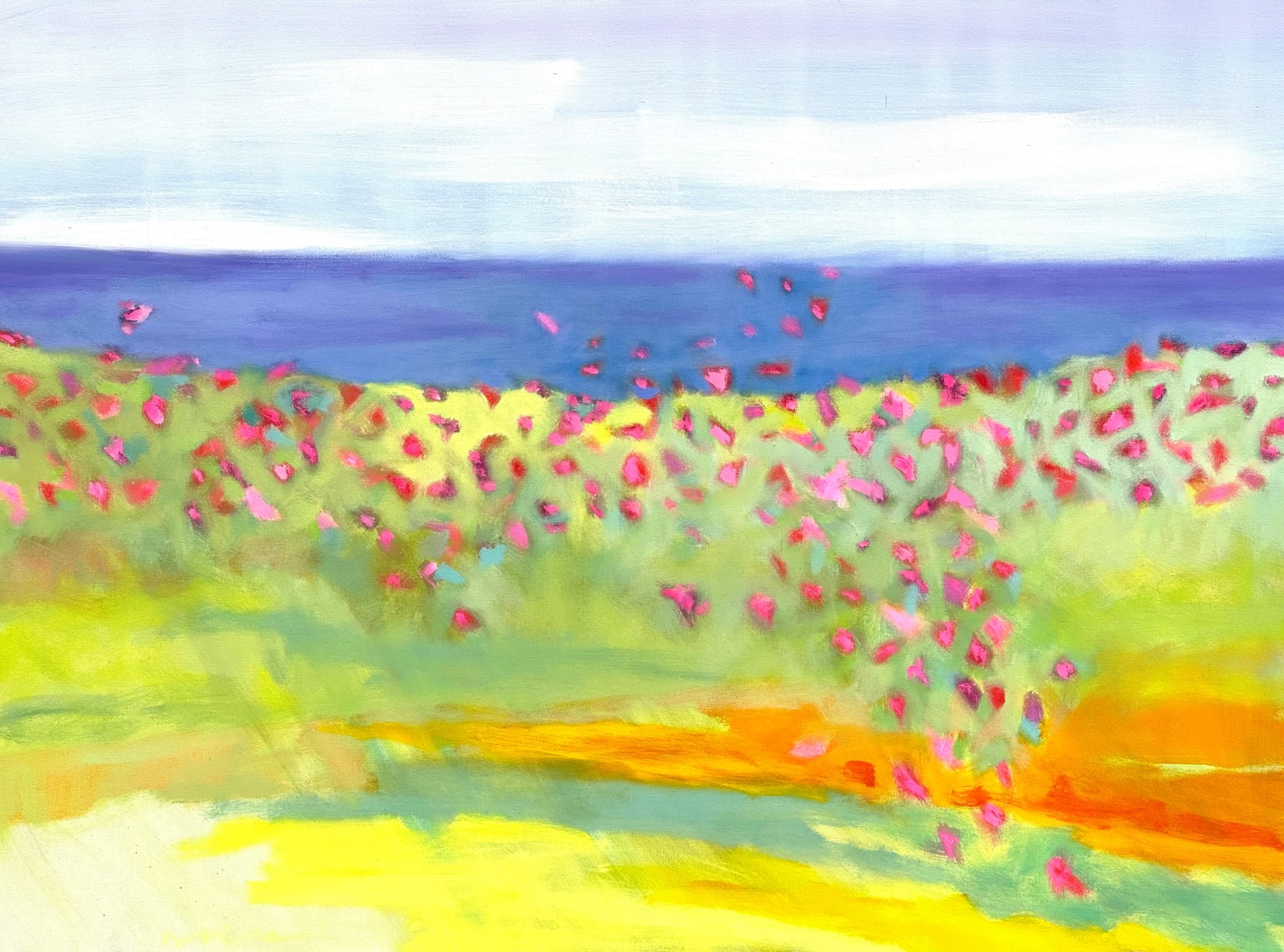 Bright colored abstract landscape by slate gray gallery artist Marshall Noice