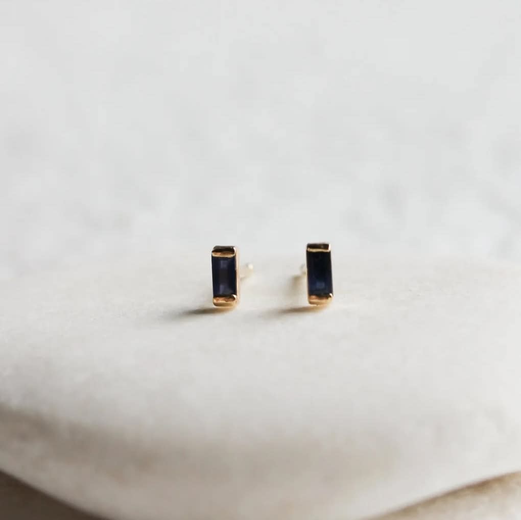 Jane Pope, Tiny Sapphire Baguette Studs