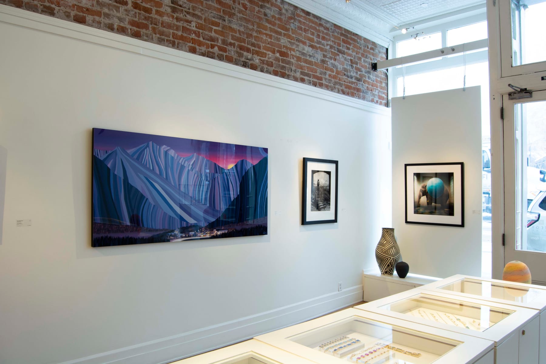 Archival Inkjet Print of The Surprise by Slate Gray Gallery Artist Maggie Taylor seen installed in the gallery
