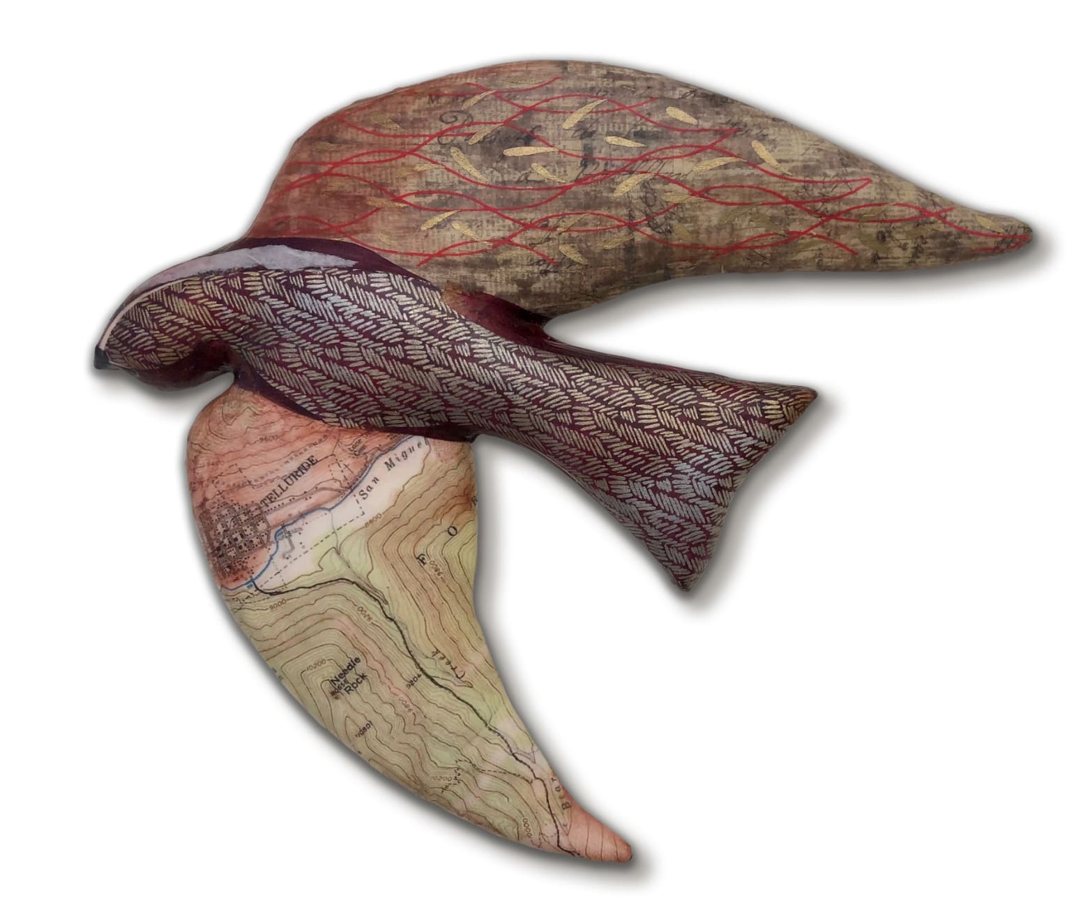 Clay and mixed media bird by Slate Gray Gallery artist Julie McNair