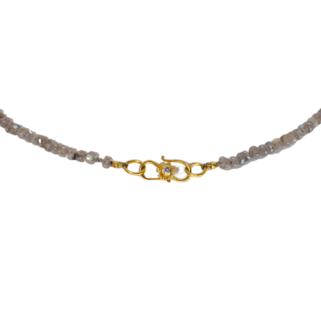 Labradorite Strung & Knotted Necklace by Fringe Gallery studio jeweler Marki Knopp