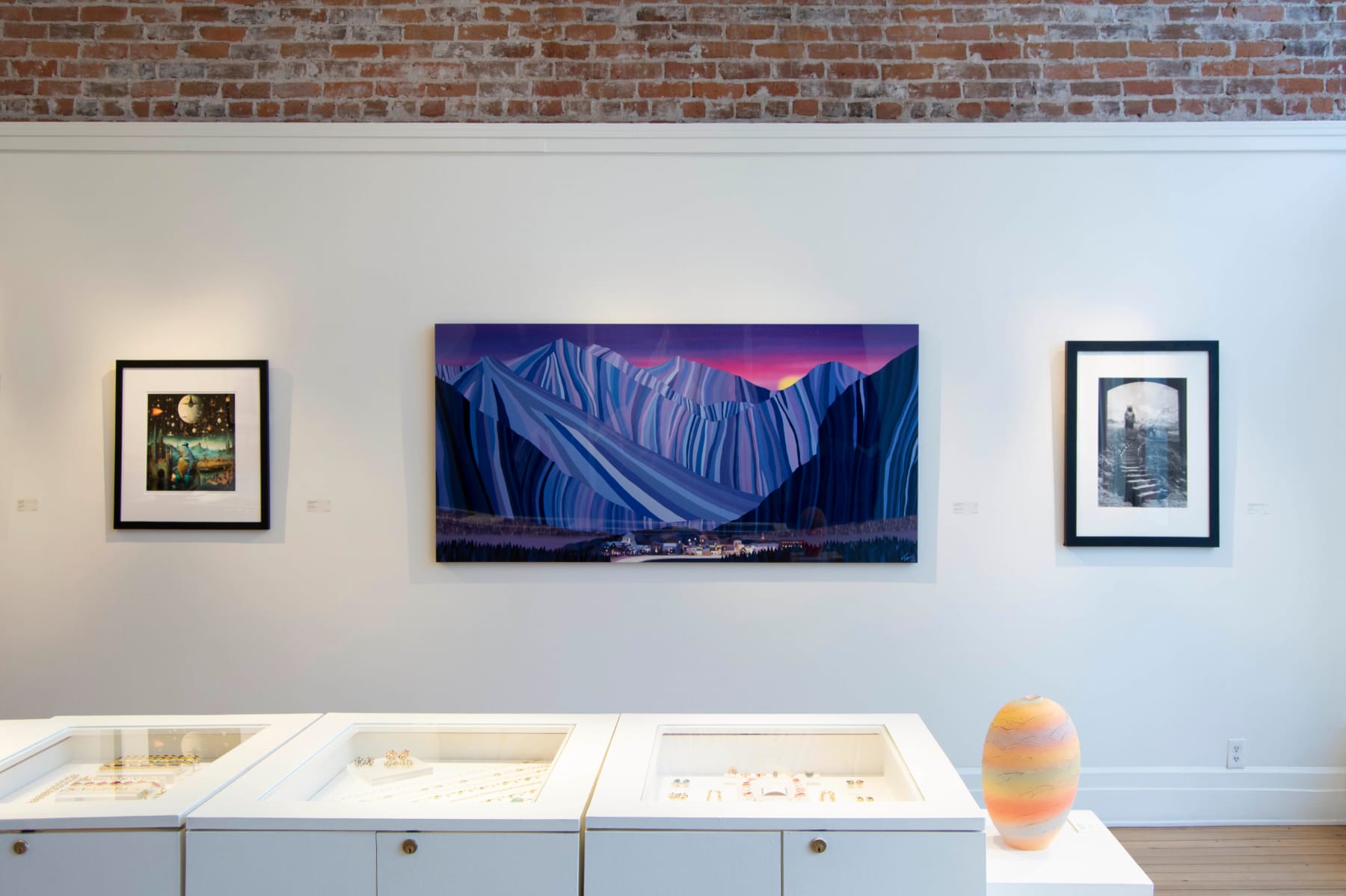Silver Gelatin Print of Slate Grate Gallery Artist Jerry Uelsmann's Bears and Stairs