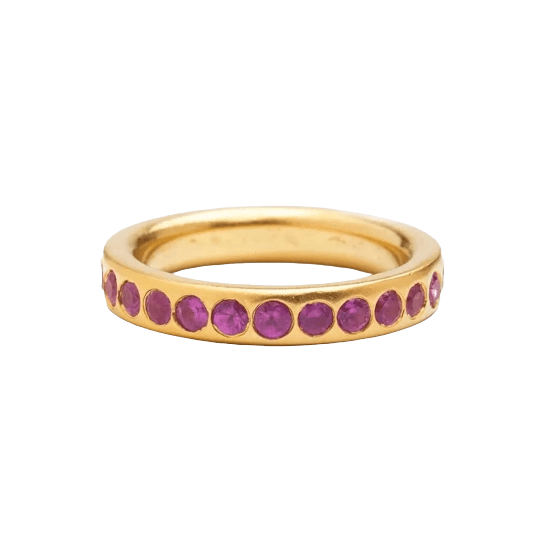 Pink Sapphire Band by Fringe Gallery studio jeweler Nanci Modica