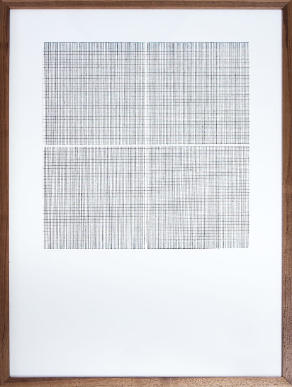 Framed black and white thread on paper work by Fringe Gallery artist Rebecca Messier