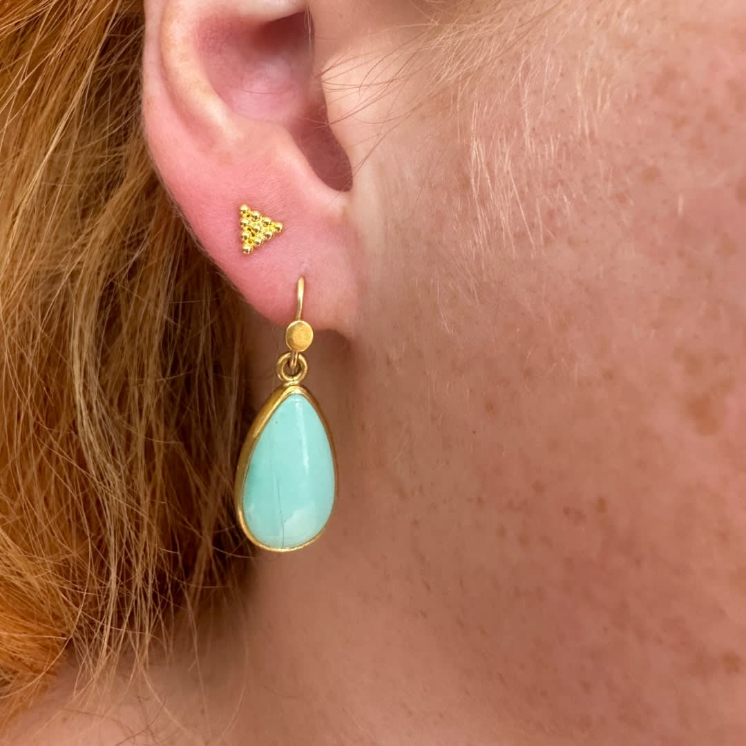 Teardrop Turquoise Earrings by Fringe Gallery studio jeweler Nanci Modica