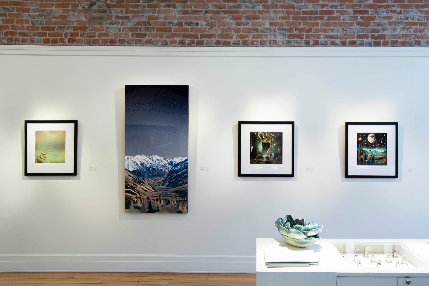 Archival Inkjet Print of It's My Party by Fringe Gallery Artist Maggie Taylor in a black frame