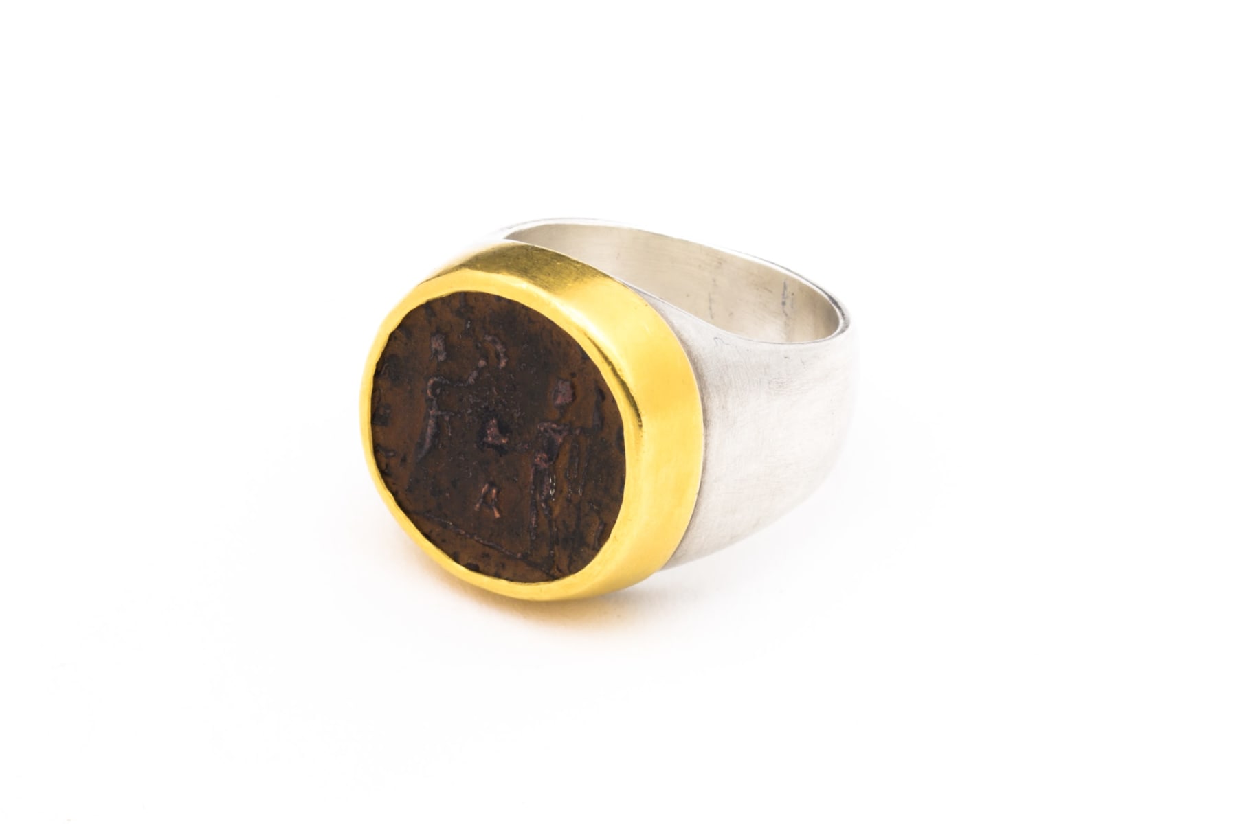Womens Silver Coin Ring by Slate Gray Gallery studio jeweler Eli Halili