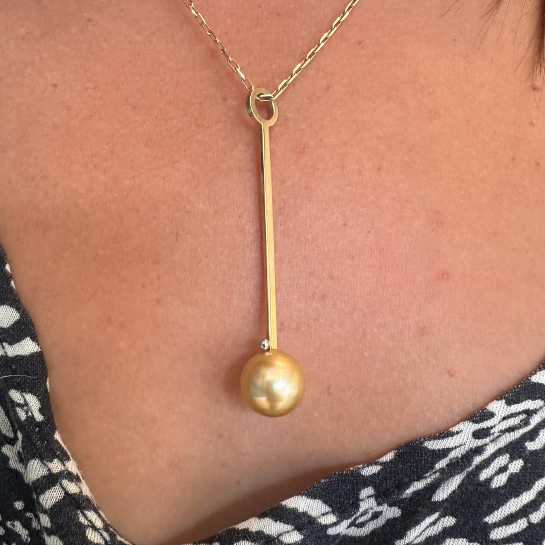Lauren Chisholm, Long Golden South Sea Pearl Charm