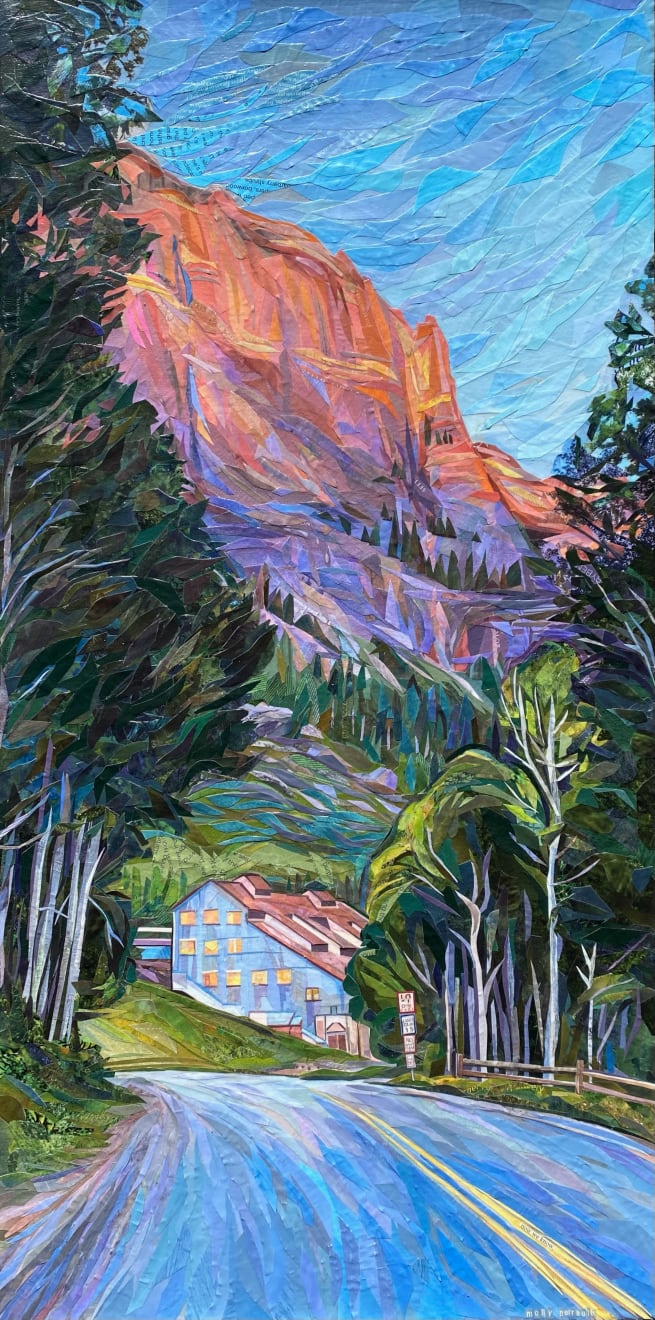 Slate Gray Gallery artist Molly Perrault's paper shards on canvas titled 