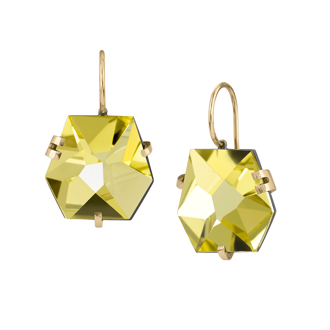 Elizabeth Garvin, Lemon Citrine Facets Earrings