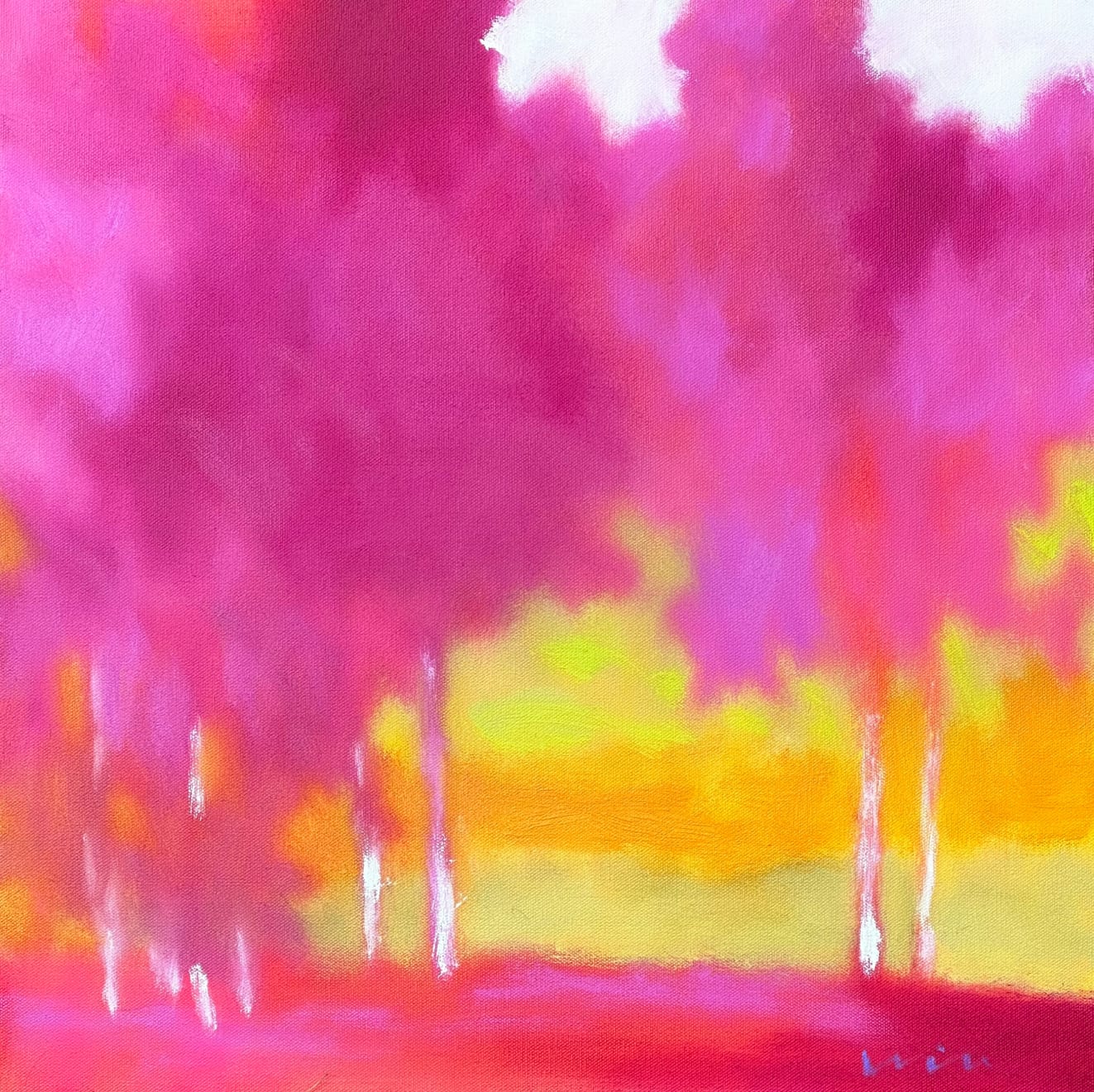 Bright colored abstract landscape by slate gray gallery artist Marshall Noice