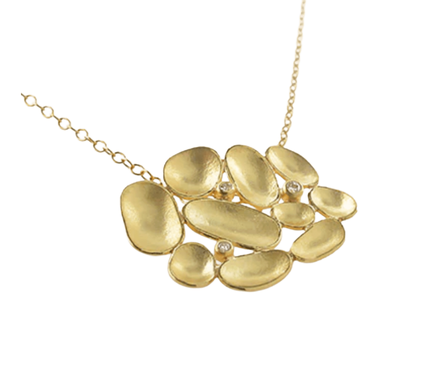 Barbara Heinrich, Oval Shell Cluster Pendant Diamond Necklace