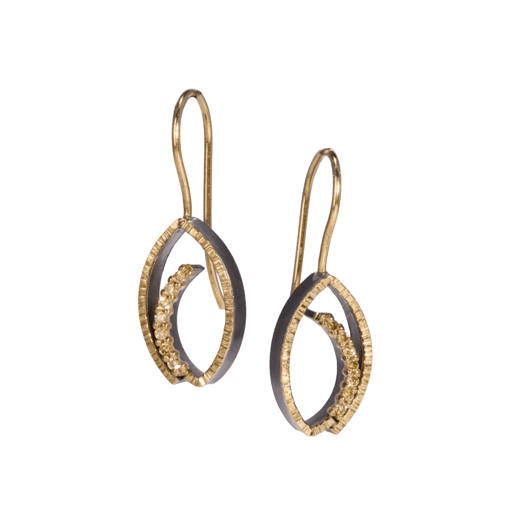 Tempest Earring on Wire by Fringe Gallery studio jeweler Elizabeth Garvin