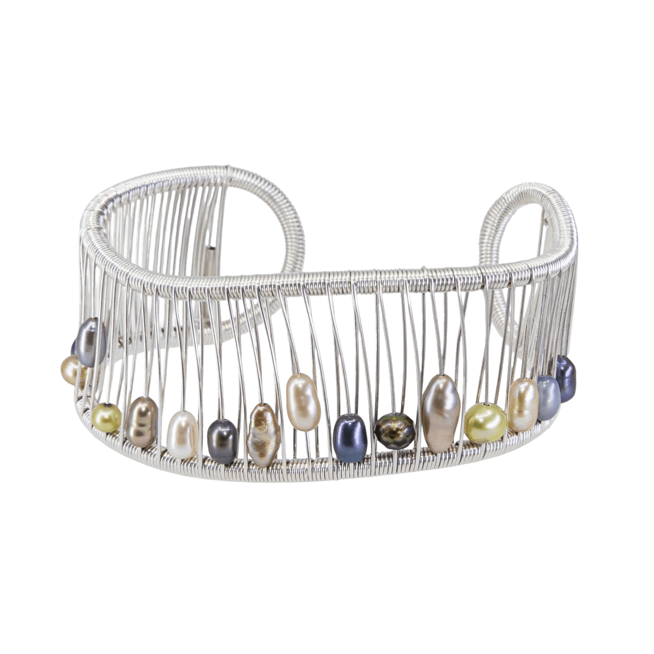 Tana Acton, Wave Cuff with Mixed Pearls