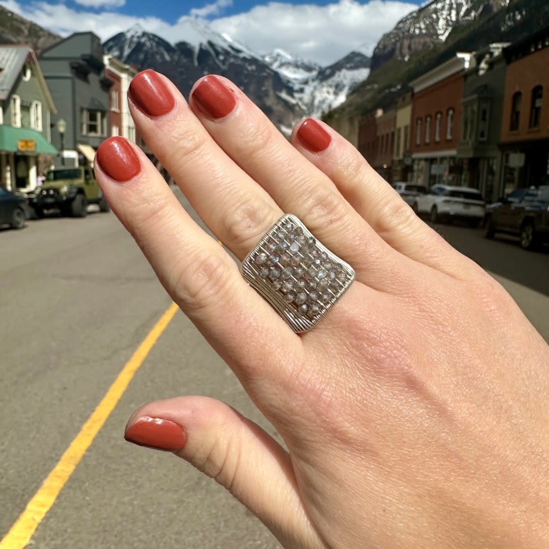 Ring with Plated Pyrite by Fringe Gallery studio jeweler Tana Acton