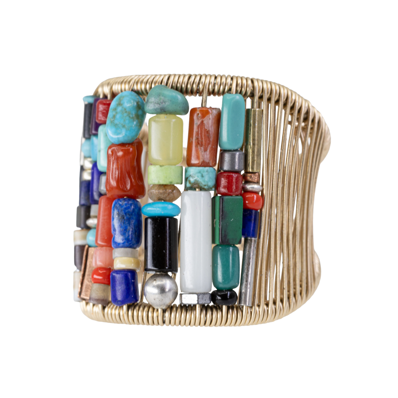 Tana Acton, Gold Ring with Mixed Heishi Beads