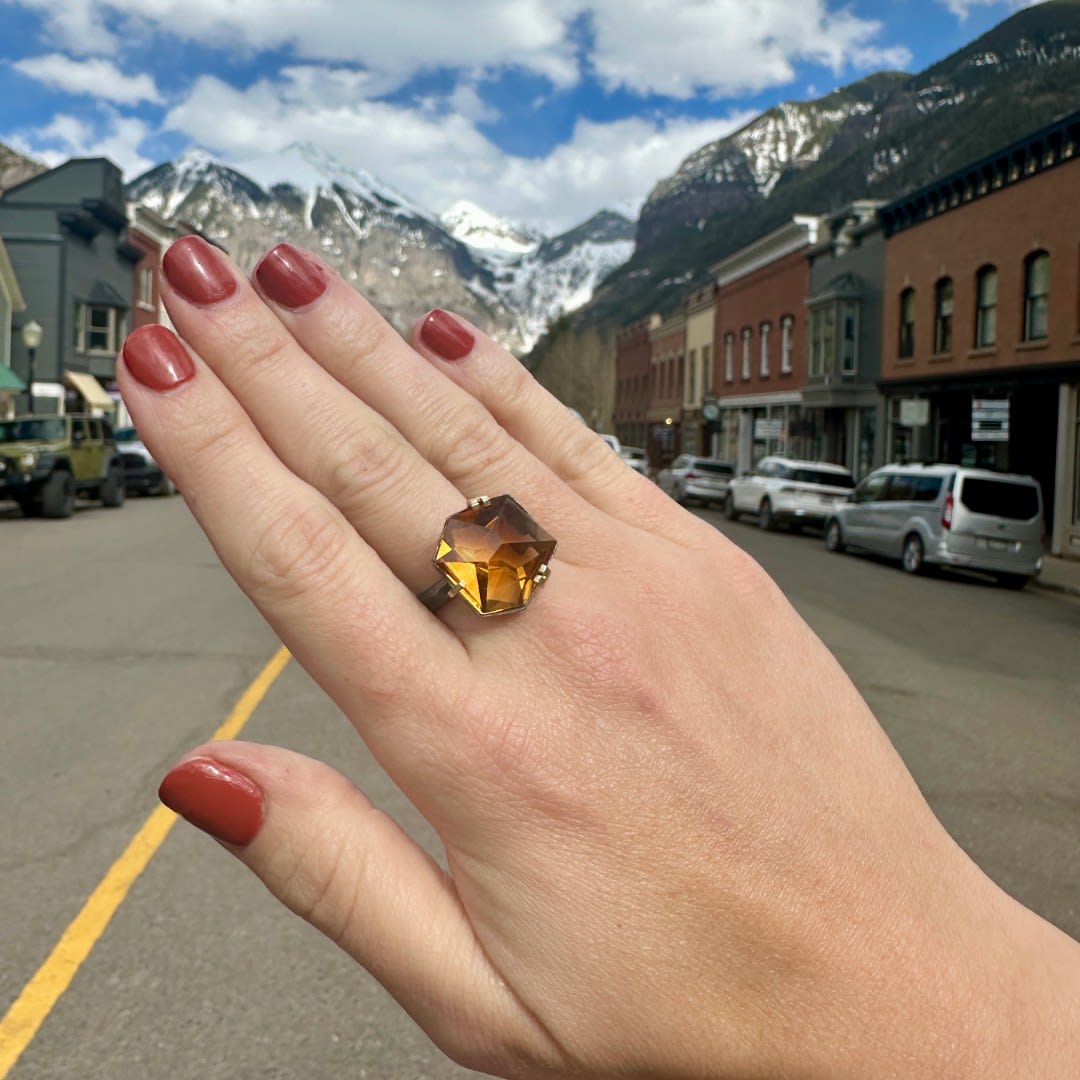 Facets Ring with Citrine by Fringe Gallery studio jeweler Elizabeth Garvin