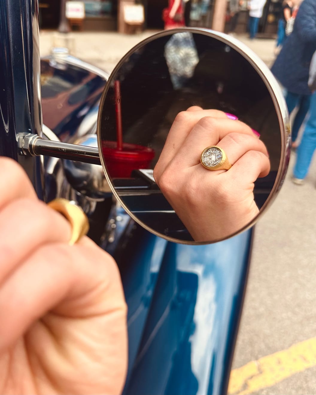 Ring with Pin-set Baguette Diamonds by Fringe Gallery studio jeweler Todd Pownell
