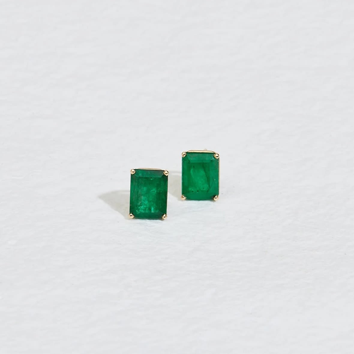 Jane Pope, Emerald Cut Emerald Studs