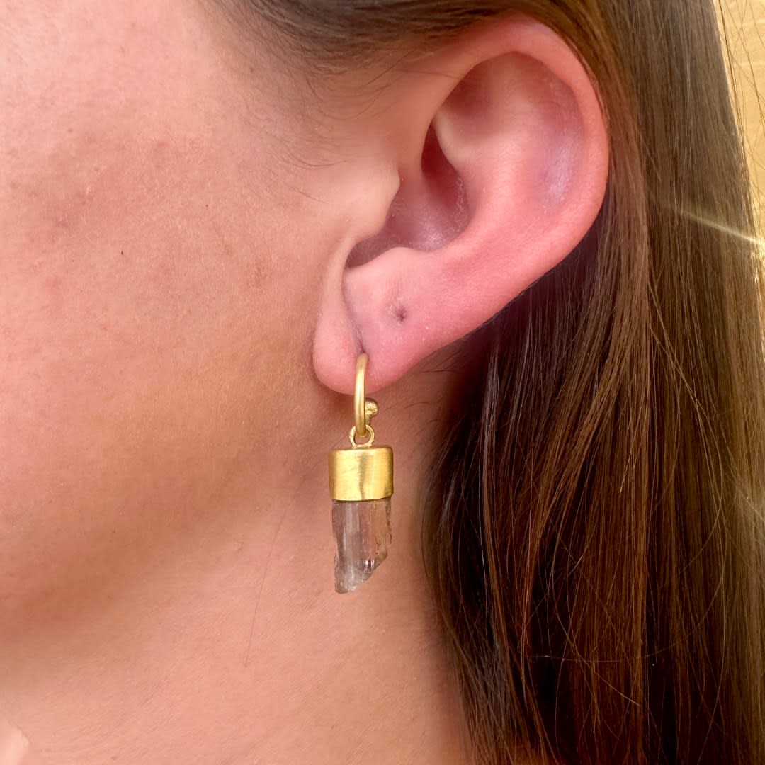 Diaspore Crystal Drops by Fringe Gallery studio jeweler Marki Knopp