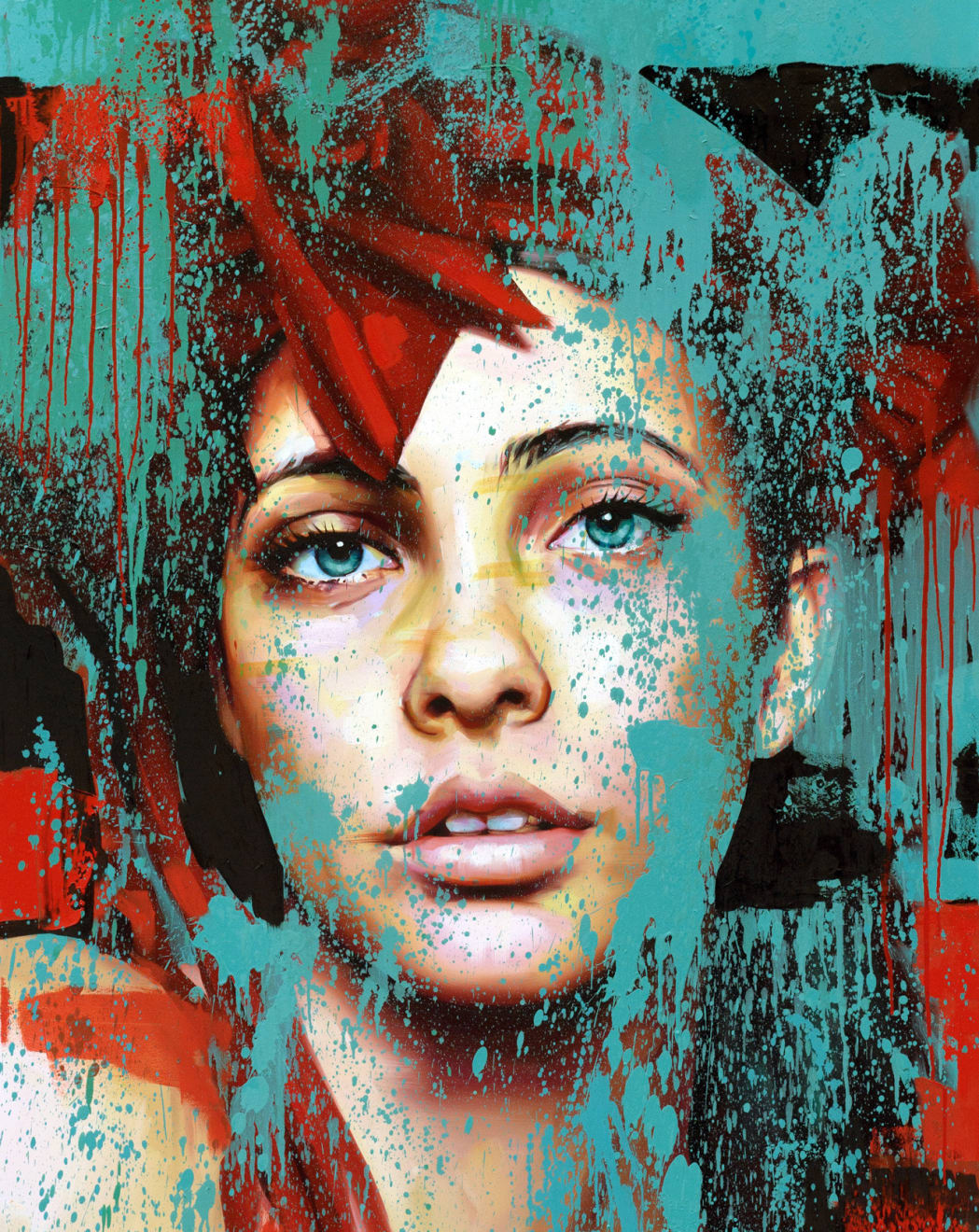 Oil painting of a woman's face by slate gray gallery artist Silvio Porzionato