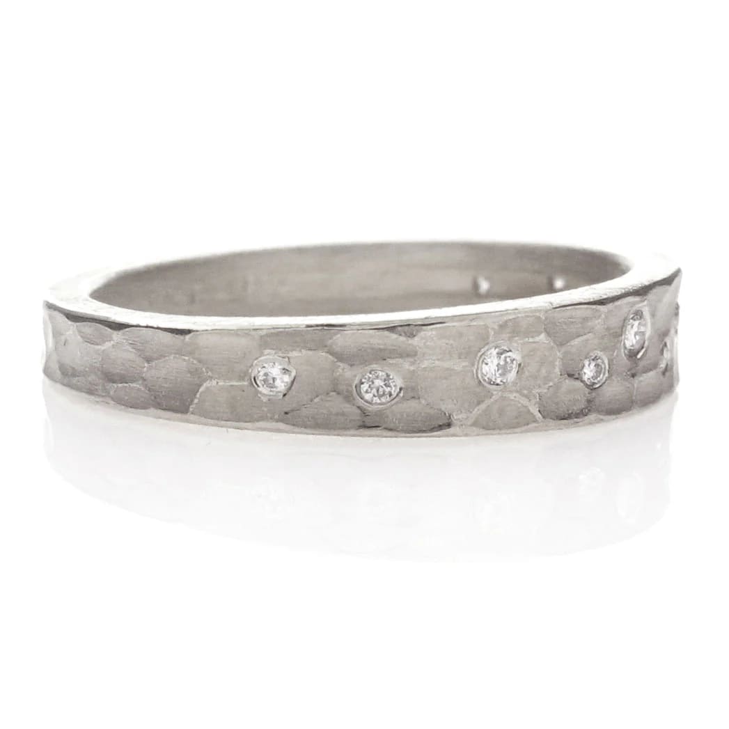 Barbara Heinrich, Platinum Glacier Band with Diamonds