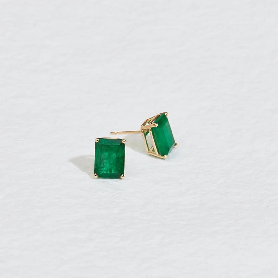 Jane Pope, Emerald Cut Emerald Studs