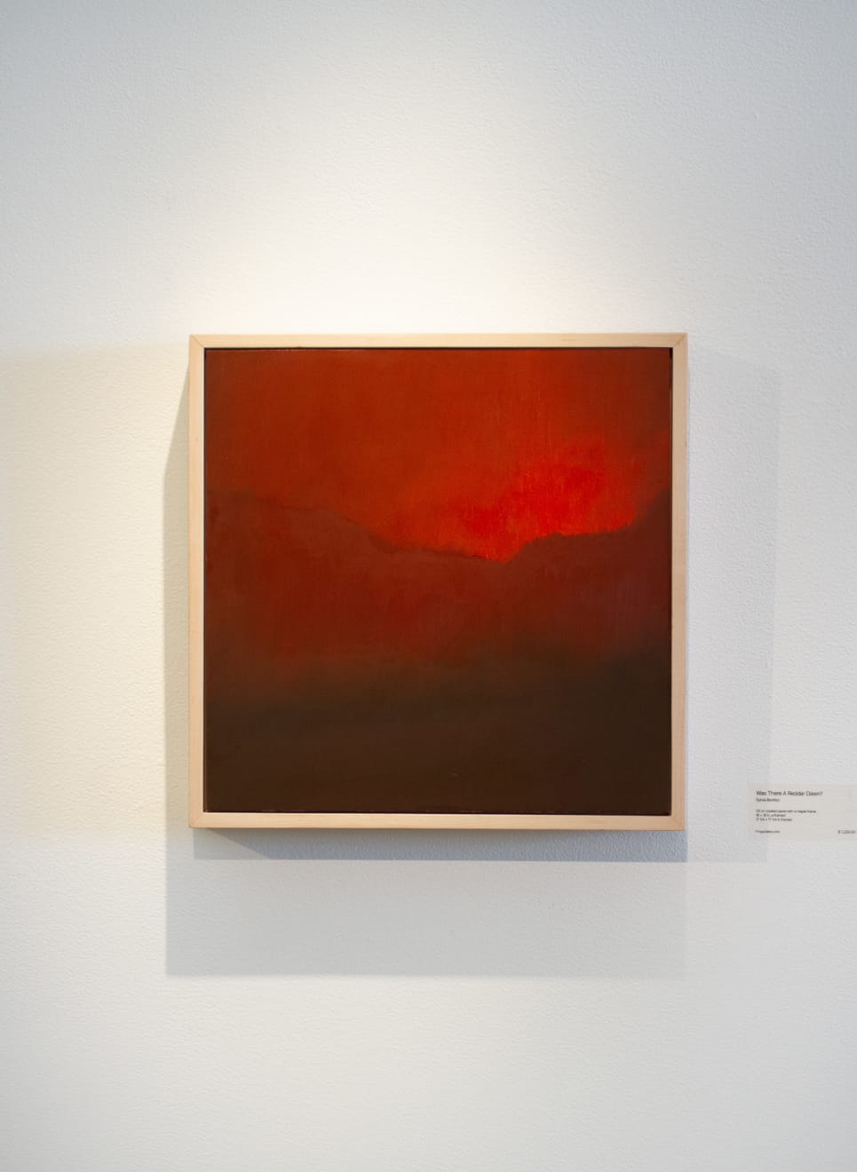 Was there a redder dawn? 2025 OIl painting by texas artist sylvia benitez, maple frame 16 x 16 inches