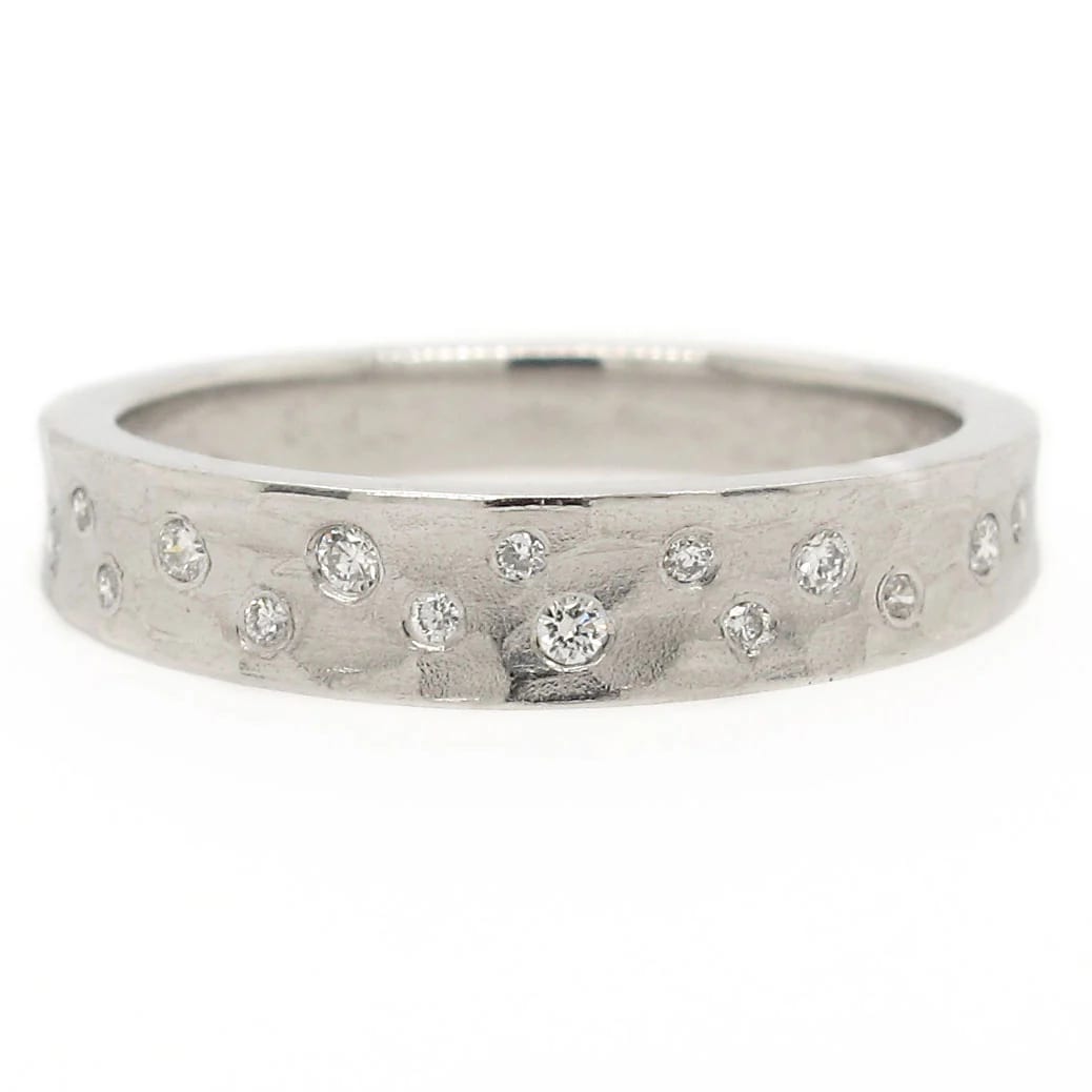 Barbara Heinrich, Platinum Glacier Band with Diamonds