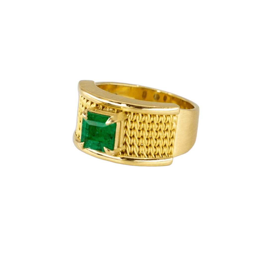 Sandra Frias, Woven Gold Straw Ring, 2024