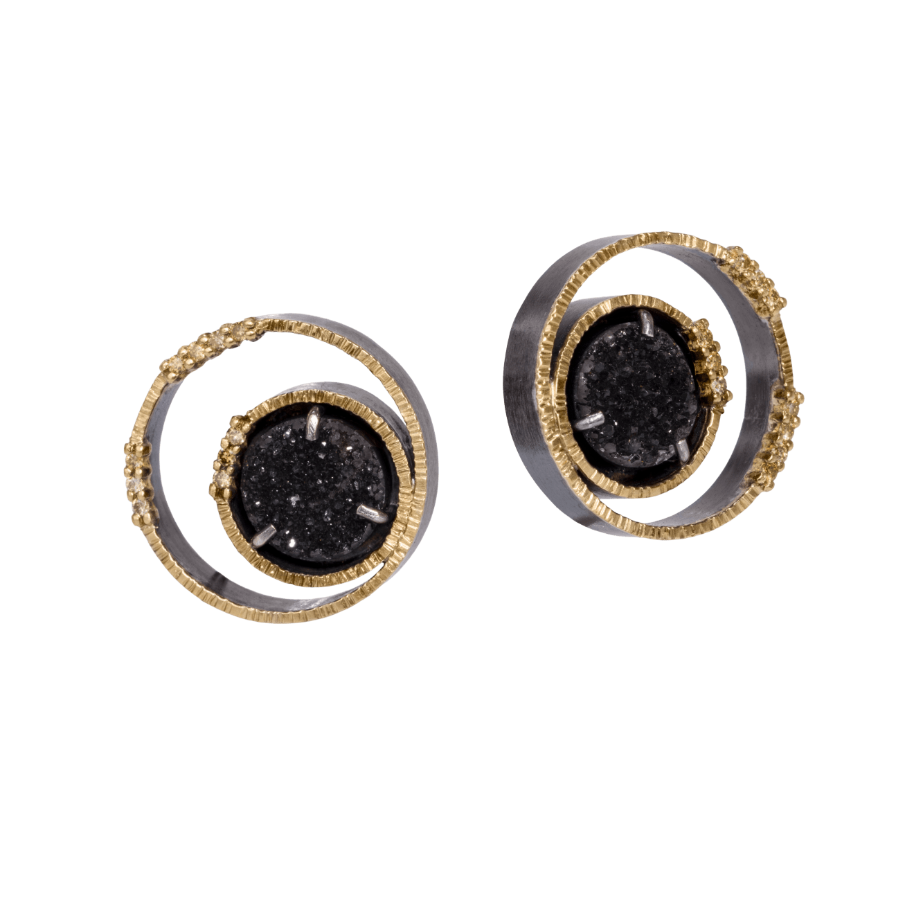 Elizabeth Garvin, Spiral Drusy Stud Earrings