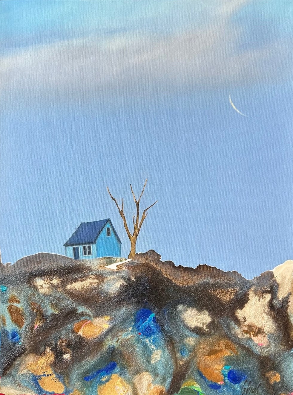 Marketa Sivek, Getting There (Blue Dusk/ Crescent Moon), 2024