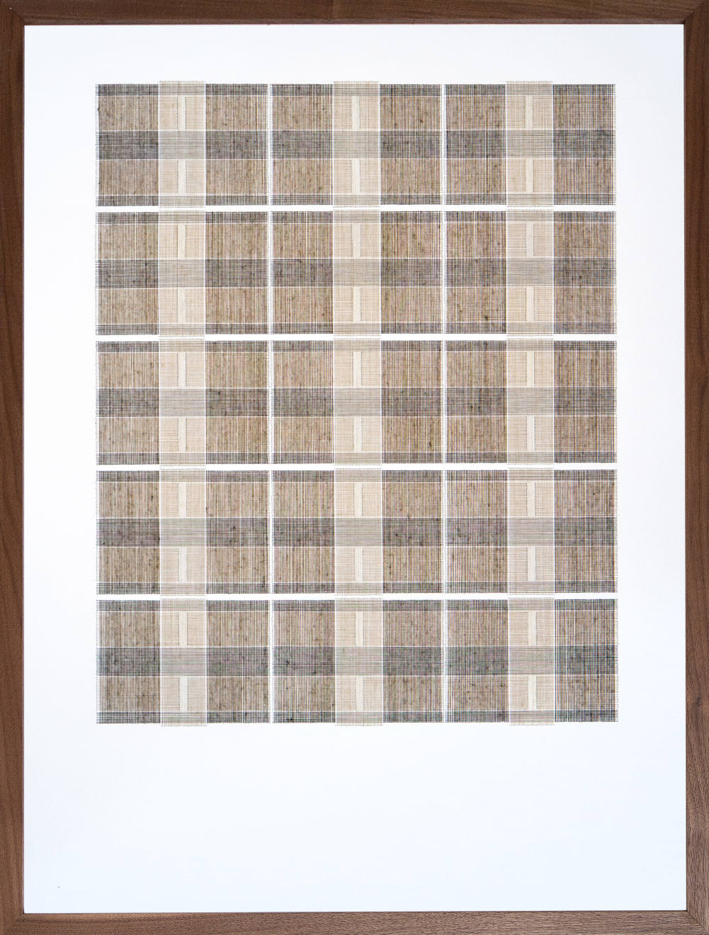 Framed thread on paper work by Fringe Gallery artist Rebecca Messier