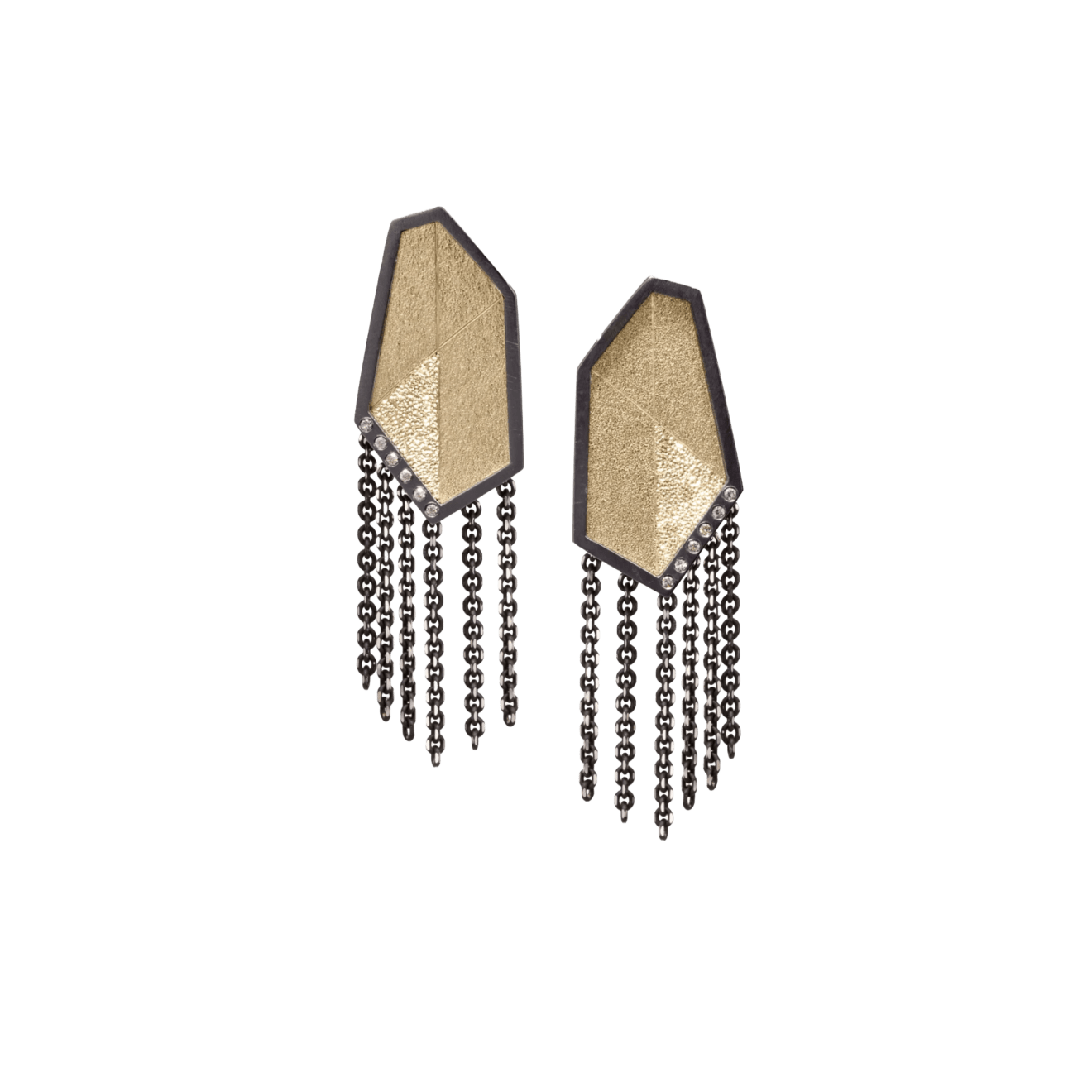 Elizabeth Garvin, Hexagon Fringe Post Earrings