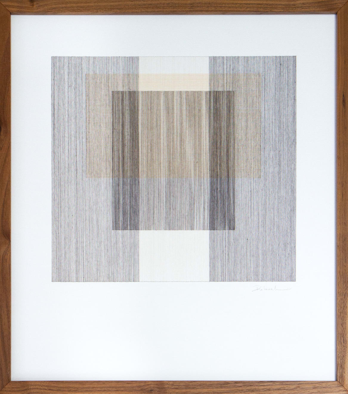 Framed thread on paper works by Fringe Gallery artist Rebecca Messier