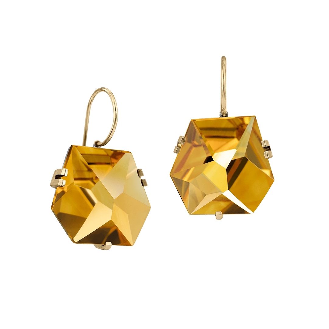 Elizabeth Garvin, Citrine Facets Earrings