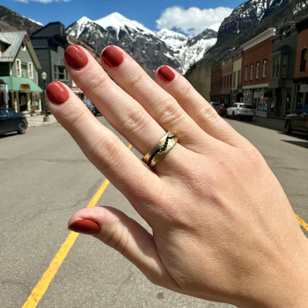 Inverted Black Diamond Ring by Fringe Gallery studio jeweler Todd Pownell