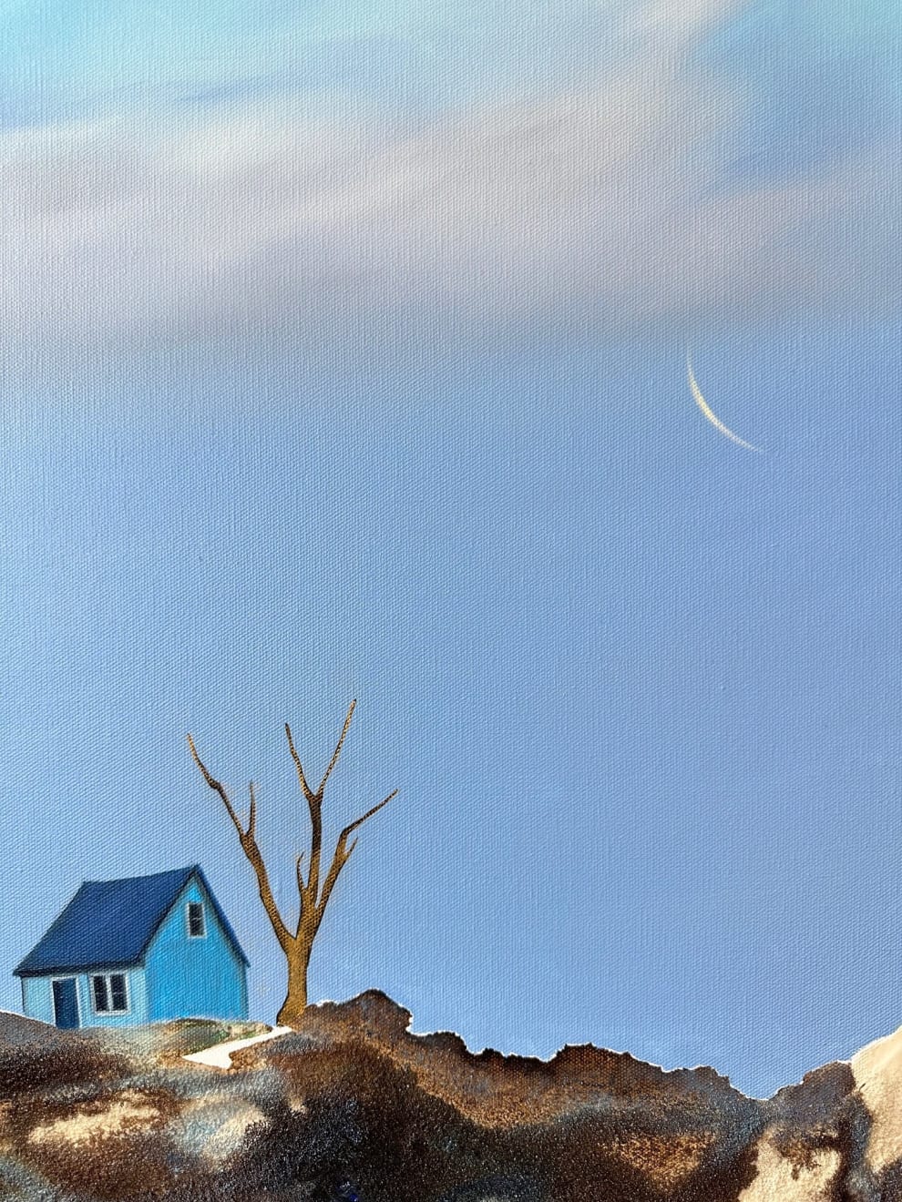 Marketa Sivek, Getting There (Blue Dusk/ Crescent Moon), 2024