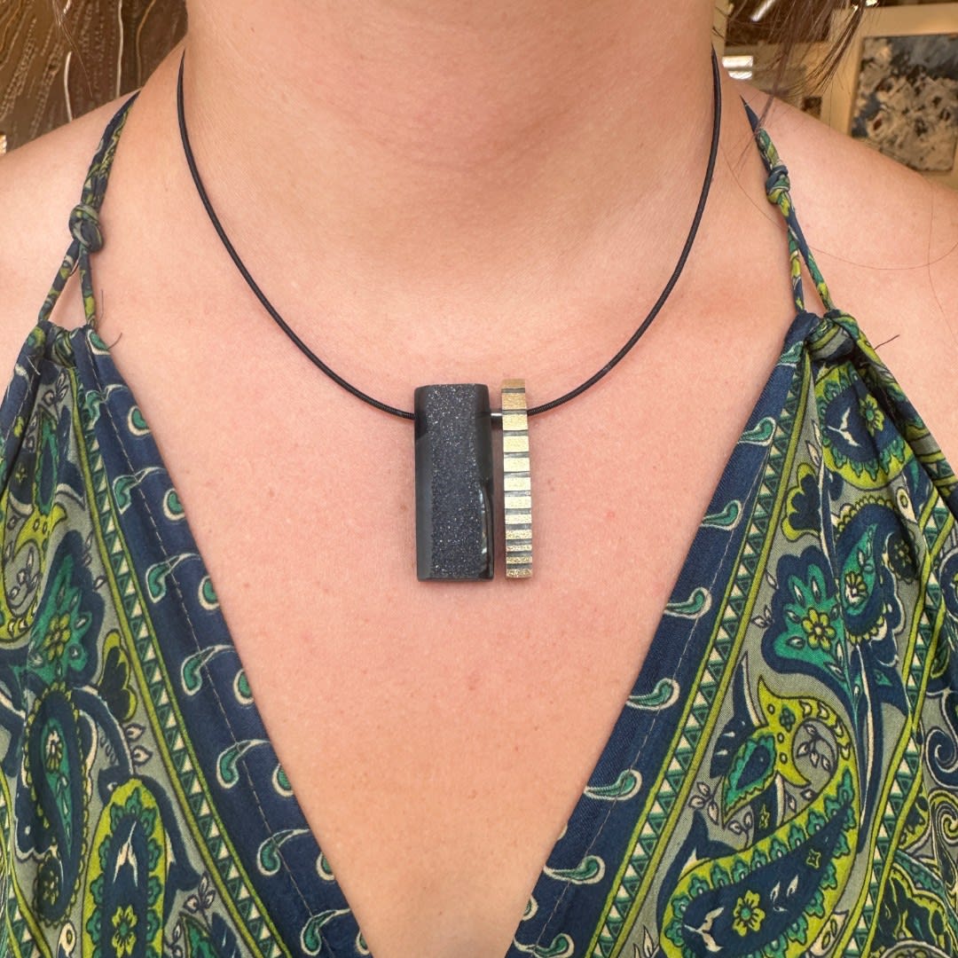 Elizabeth Garvin, Stripe Drusy Necklace