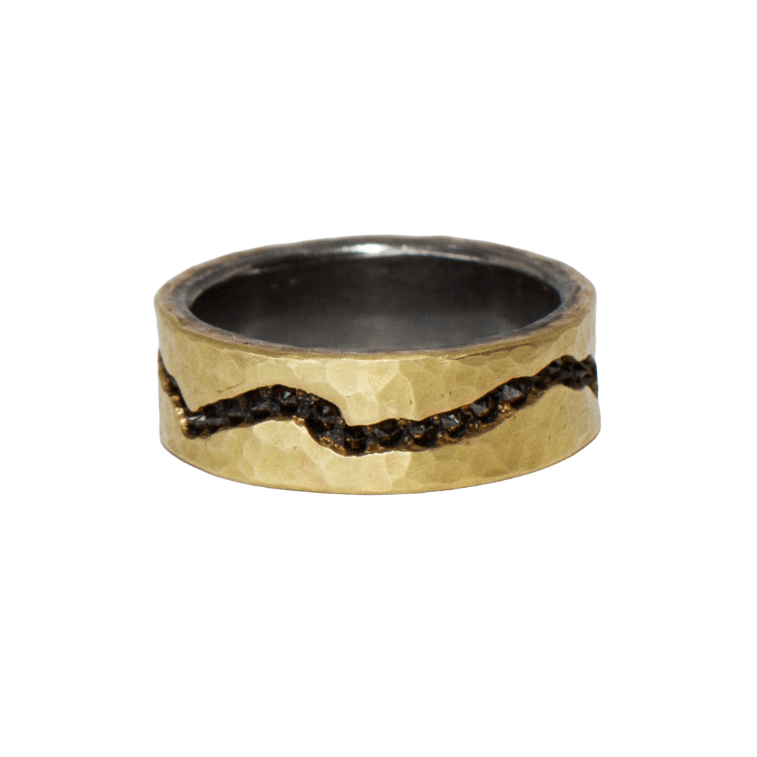 Inverted Black Diamond Ring by Fringe Gallery studio jeweler Todd Pownell