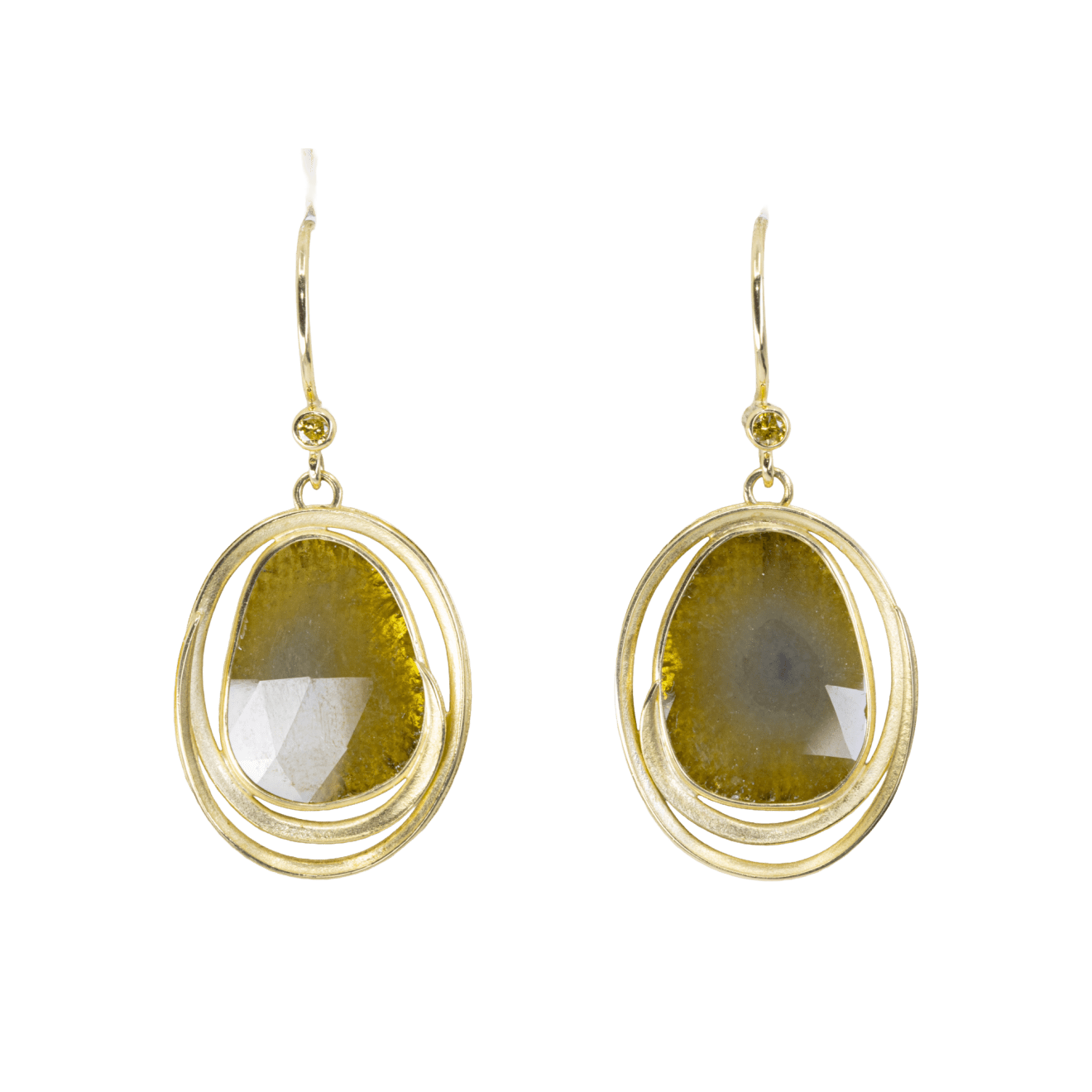 Barbara Heinrich, Natural Diamond & Swirl Drop Earrings