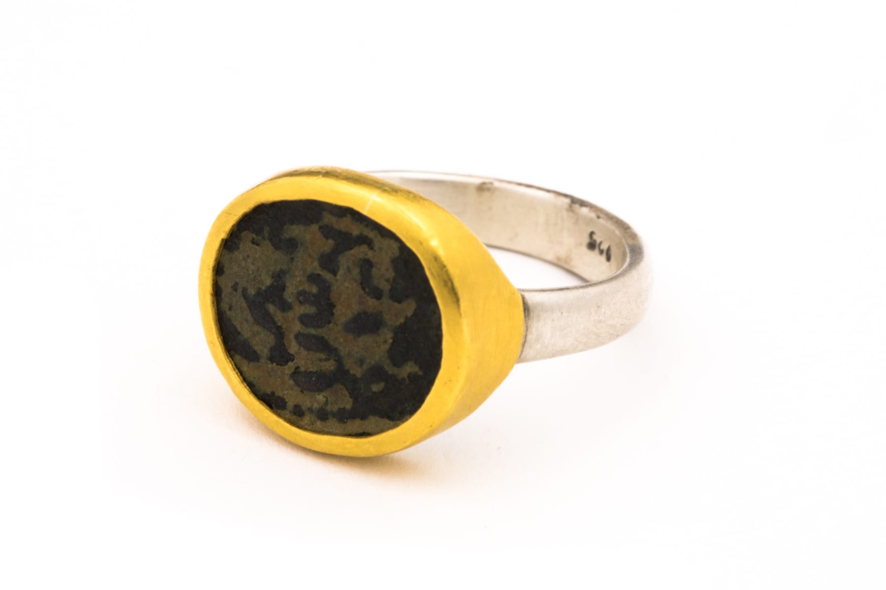Ancient Stone Ring by Slate Gray Gallery studio jeweler Eli Halili