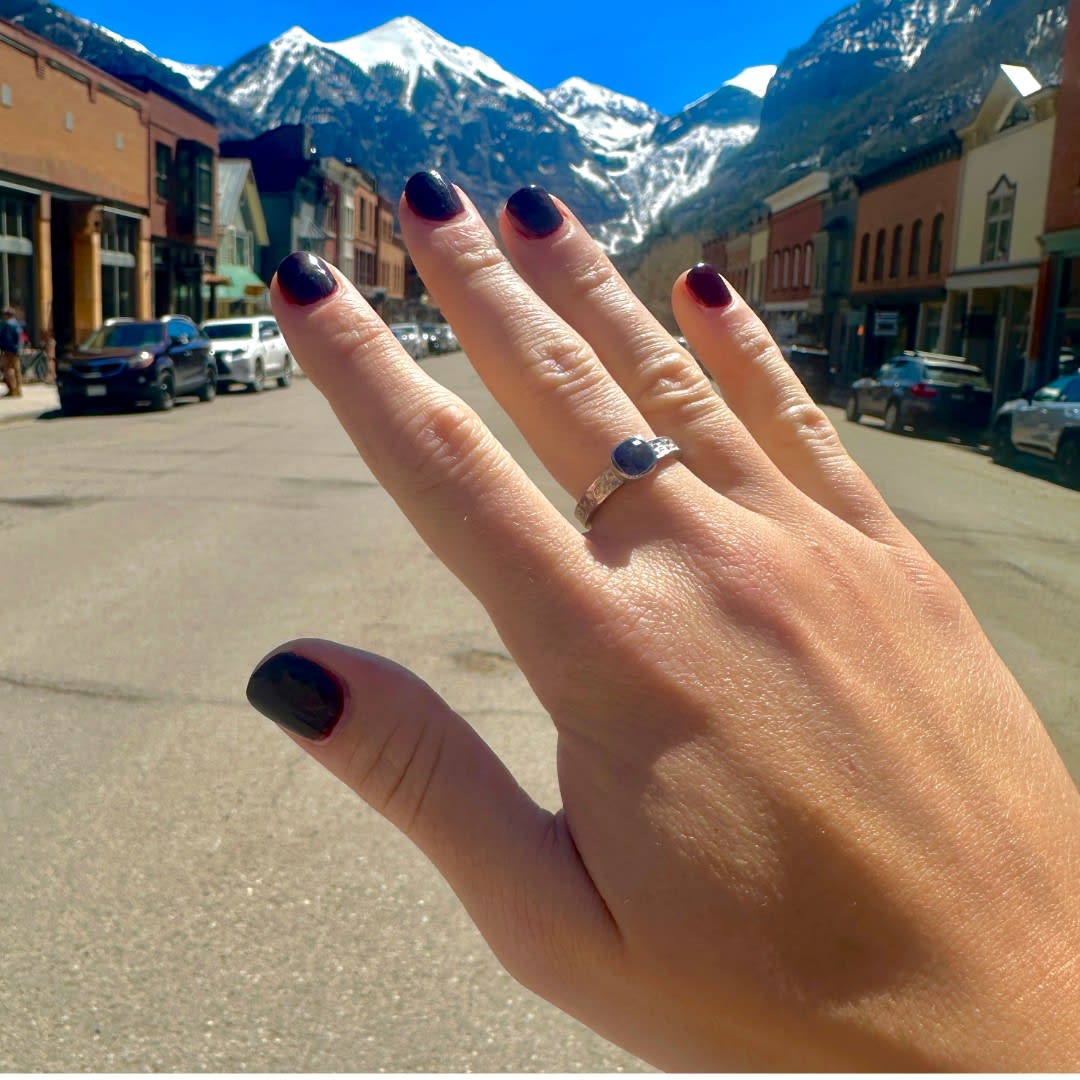 Barbara Heinrich, Cushion Cut Blue Sapphire Ring