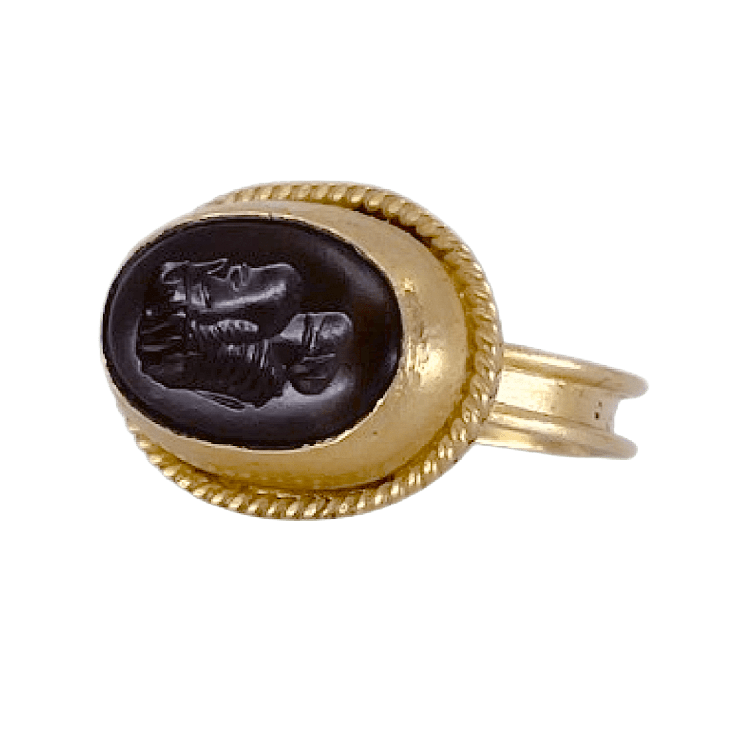 Antique Intaglio Carnelian Ring by Fringe Gallery studio jeweler Marki Knopp