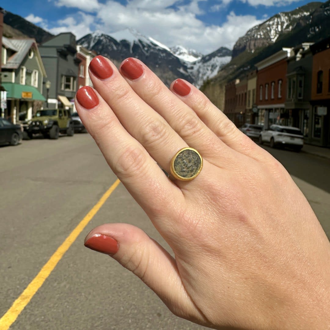 Ancient Stone Ring by Slate Gray Gallery studio jeweler Eli Halili