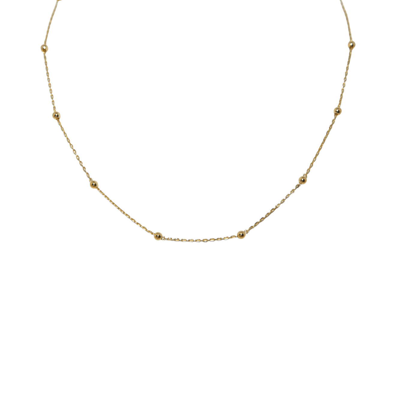 14k yellow gold ball chain necklace by Fringe Gallery jeweler Loree Rodkin